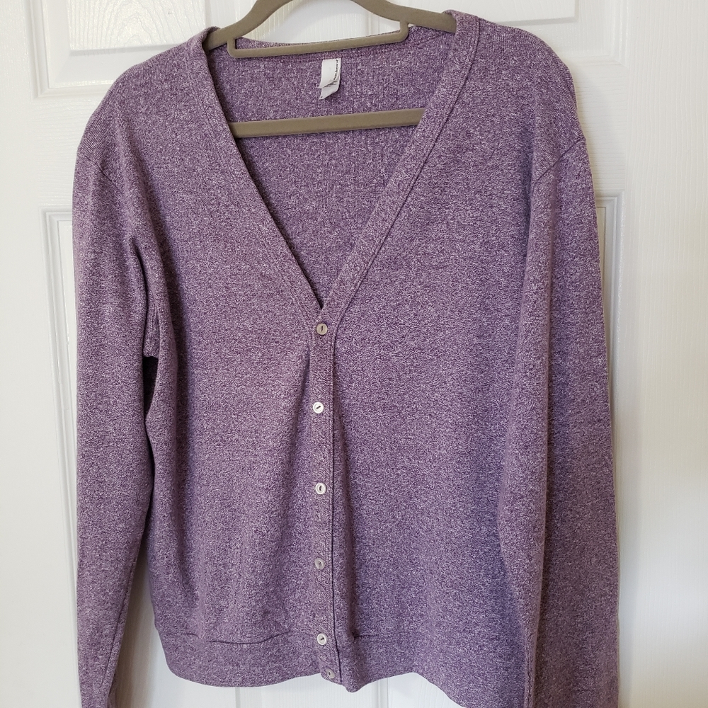 American Apparel Purple Button Up Cardigan